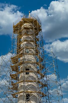 Scaffolding on the old lighthouse in Aruba