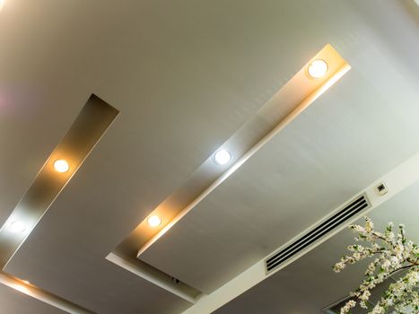 Lighting on the modern office ceiling