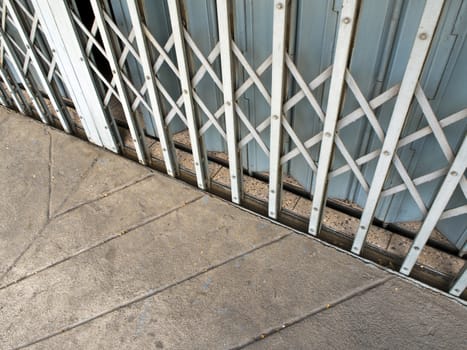 Texture of Steel Door Stretch and concrete floor