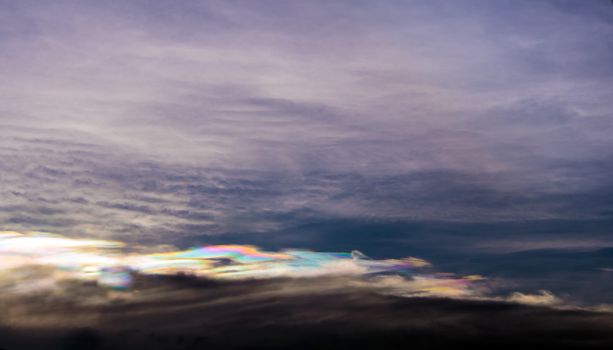 The occurrence of colors in a cloud, Cloud iridescence