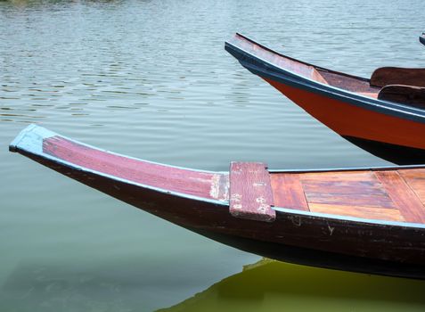 Wooden boat float in lake