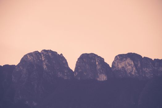 Famous mountain in San Pedro garza garcia Nuevo Leon Mexico, called the M, part of the Sierra Madre mountains chain