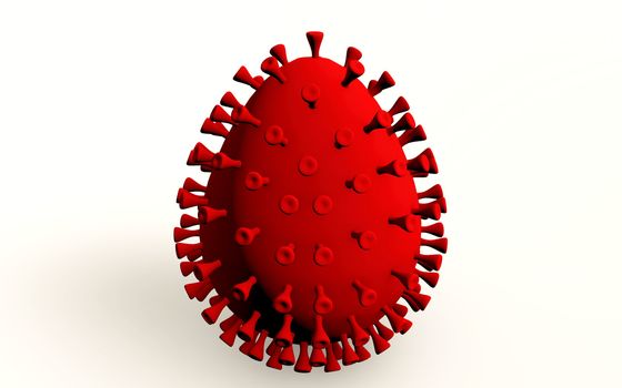 Coronavirus COVID-19 Easter egg 3D isolated on white