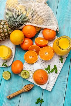Ingredients For Healthy Homemade Fruit Juice. Healthy Diet and Clean Eating.