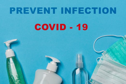 Coronavirus Personal Protection Items. Corona Virus Convid-19 Pandemic Concept.