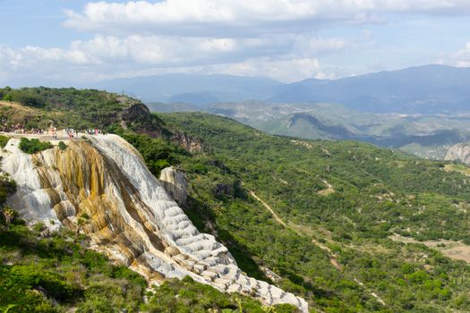 Oaxaca, Oaxaca / Mexico - 21/7/2018: Detail of the natural site of Hierve el agua in Oaxaca Mexico