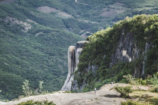 Oaxaca, Oaxaca / Mexico - 21/7/2018: Detail of the natural site of Hierve el agua in Oaxaca Mexico