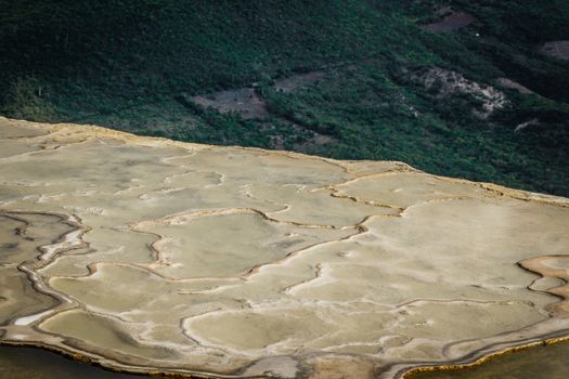 Oaxaca, Oaxaca / Mexico - 21/7/2018: Detail of the natural site of Hierve el agua in Oaxaca Mexico