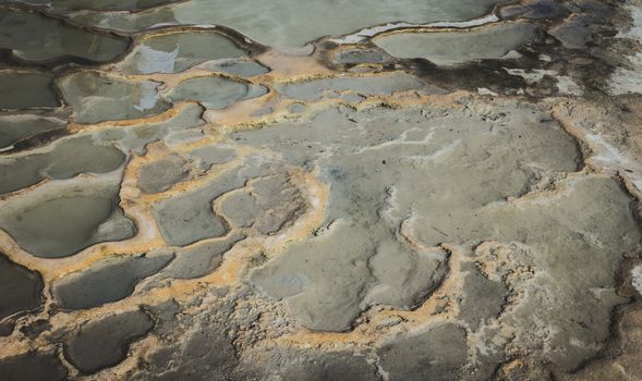 Oaxaca, Oaxaca / Mexico - 21/7/2018: Detail of the natural site of Hierve el agua in Oaxaca Mexico