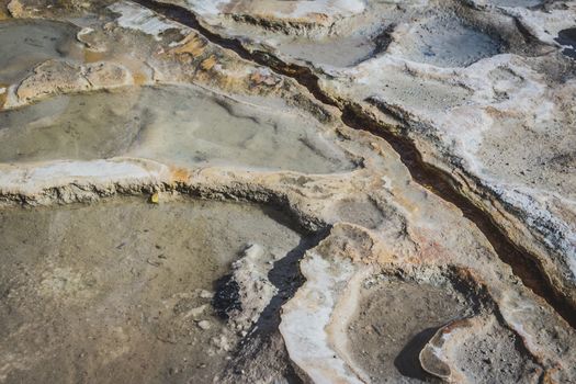 Oaxaca, Oaxaca / Mexico - 21/7/2018: Detail of the natural site of Hierve el agua in Oaxaca Mexico