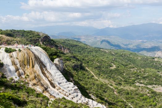 Oaxaca, Oaxaca / Mexico - 21/7/2018: Detail of the natural site of Hierve el agua in Oaxaca Mexico