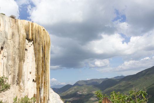 Oaxaca, Oaxaca / Mexico - 21/7/2018: Detail of the natural site of Hierve el agua in Oaxaca Mexico