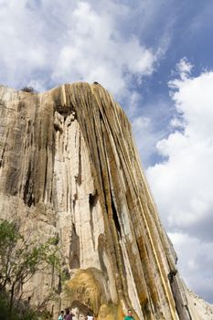 Oaxaca, Oaxaca / Mexico - 21/7/2018: Detail of the natural site of Hierve el agua in Oaxaca Mexico