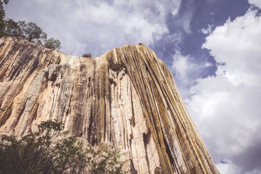 Oaxaca, Oaxaca / Mexico - 21/7/2018: Detail of the natural site of Hierve el agua in Oaxaca Mexico