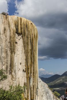 Oaxaca, Oaxaca / Mexico - 21/7/2018: Detail of the natural site of Hierve el agua in Oaxaca Mexico