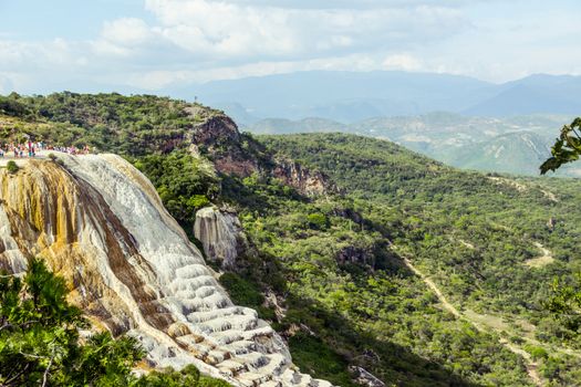 Oaxaca, Oaxaca / Mexico - 21/7/2018: Detail of the natural site of Hierve el agua in Oaxaca Mexico