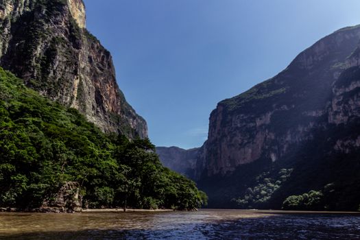 Detail photograph of Sumidero canyon in Chiapas Mexico