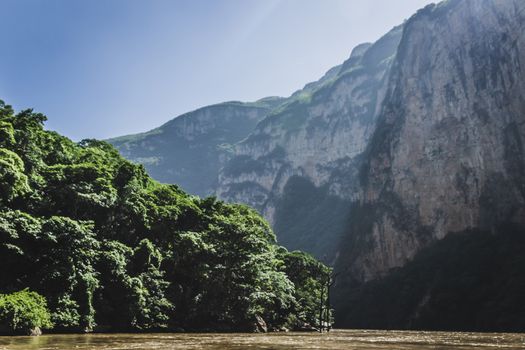 Detail photograph of Sumidero canyon in Chiapas Mexico