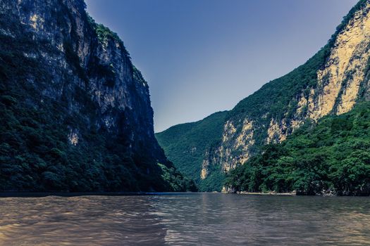 Detail photograph of Sumidero canyon in Chiapas Mexico