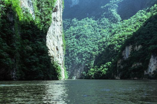 Detail photograph of Sumidero canyon in Chiapas Mexico