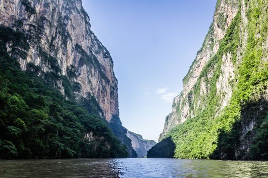 Detail photograph of Sumidero canyon in Chiapas Mexico