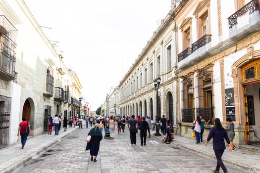 Oaxaca, Oaxaca / Mexico - 21/7/2018: Detail of the streets of centre Oaxaca Mexico city