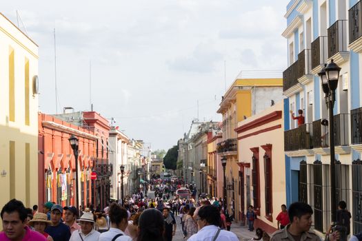 Oaxaca, Oaxaca / Mexico - 21/7/2018: Detail of the streets of centre Oaxaca Mexico city