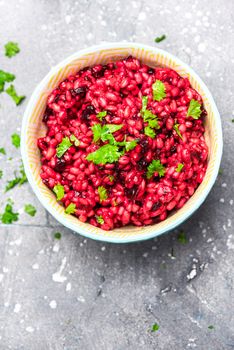 Beetroot and Parsley Buckwheat Groat Dish. Clean Eating. Plant Diet.