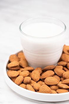 Almond Milk. Alternative Non Dairy Oraganic Milk. Plant Based Food.