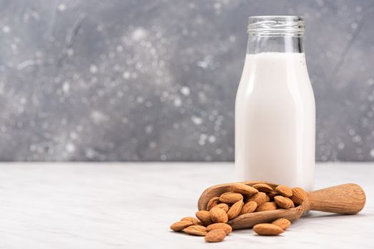 Alternative Non Dairy Almond Milk. Diet and Nutrition Concept.