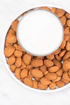 Alternative Non Dairy Almond Milk. Diet and Nutrition Concept.