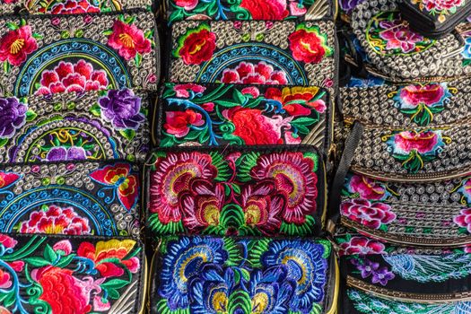 Oaxaca, Oaxaca / Mexico - 21/7/2018: Detail of some textile indigenous products from Oaxaca Mexico