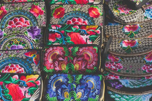 Oaxaca, Oaxaca / Mexico - 21/7/2018: Detail of some textile indigenous products from Oaxaca Mexico