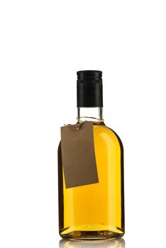 Bottle of Herbal Tincture or Alcohol Liqour Isolated on White Background with Empty Label.