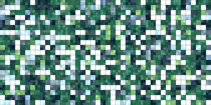 Green White Tiling Colored Squares. Colorful mosaic texture. Bright filling geometric backdrop. Seamless Backgrounds.