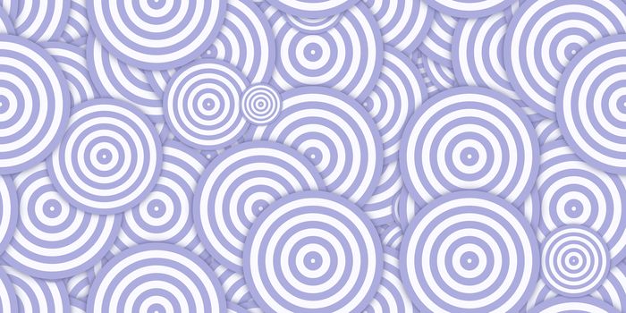 Purple Circles Сoncentric Polygons Backgrounds. Seamless Hypnotic Psychedelic Compositions.