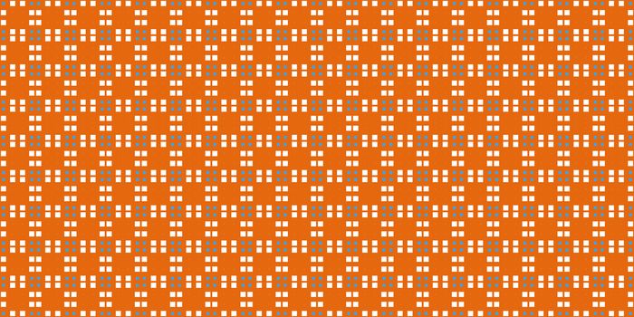 Orange Yellow Cell Checks Background. Seamless Checkered Picnic Tablecloth Texture. Classic Plaid Geometric Checks.