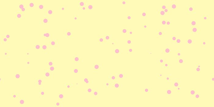 Light Violet Yellow Shambolic Bubbles Backgrounds. Seamless Artistic Random Dots Texture. Chaotic Bright Dots Backdrop.