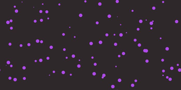 Violet Dark Brown Shambolic Bubbles Backgrounds. Seamless Artistic Random Dots Texture. Chaotic Bright Dots Backdrop.