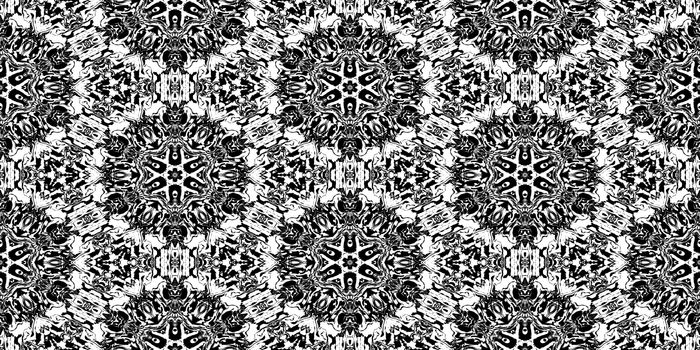 Symmetric Rorschach Test Ink Blot Texture. Seamless Monochrome Darkness Pattern Background.