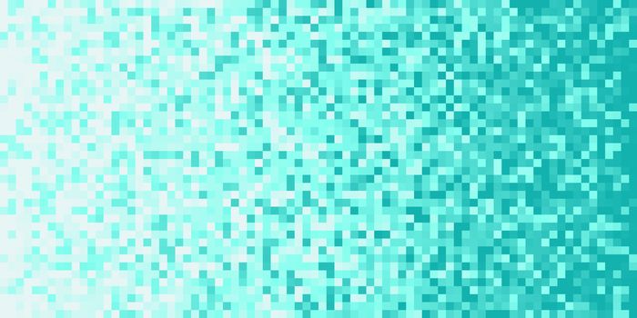 Sky Blue Seamless Pixilated Gradient Background. Mosaic Pixel Art Texture. Horizontal Pixel Gradient Backdrop.
