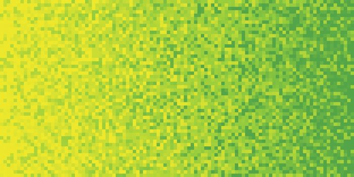 Yellow Lime Pixilated Gradient Background. Mosaic Pixel Art Texture. Horizontal Pixel Gradient Backdrop.