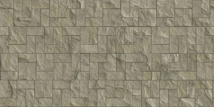 Beige outdoor stone cladding seamless surface. Stone tiles facing house wall.