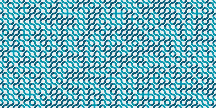 Blue Seamless Swirl Lines Background. Modern Stripe Pathway Texture. Labyrinth Line Backdrop.
