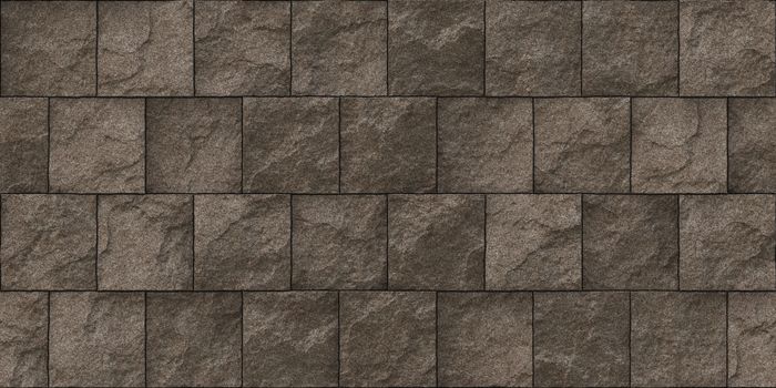 Brown Seamless Stone Block Wall Texture. Building Facade Background. Exterior Architecture Decorative House Facing.