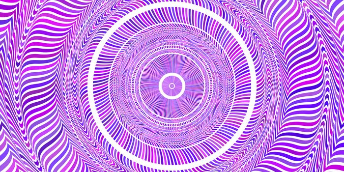 Lilac Circles Art Action Background. Round Wheel Rhythm Backdrop. Center Concept.