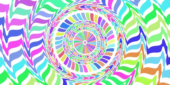 Multicolor Circles Art Action Background. Round Wheel Rhythm Backdrop. Center Concept.