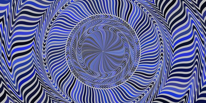 Blue Circles Art Action Background. Round Wheel Rhythm Backdrop. Center Concept.