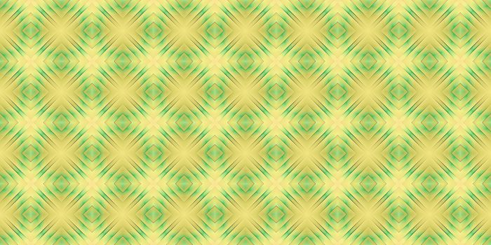 Yellow Green Seamless Psy Pattern Background. Bright Surrealism Texture. Fractal Geometric Backdrop.