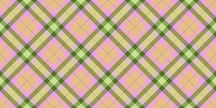 Beige Lime Seamless Checkered Rhombuses Pattern. Plaid Rug Background. Tartan Texture.